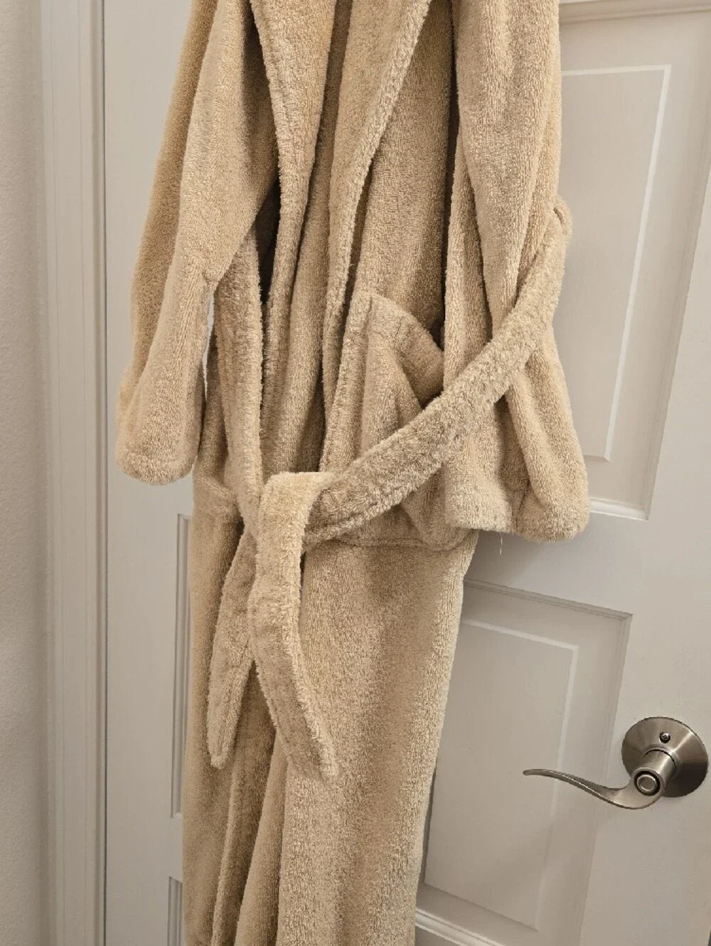 Restoration Hardware Sand Beige Plush Terry Bathrobe